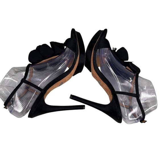 Badgley Mischka Black Satin Stilettos 5 1/2” Heel 9M - Picture 10 of 16